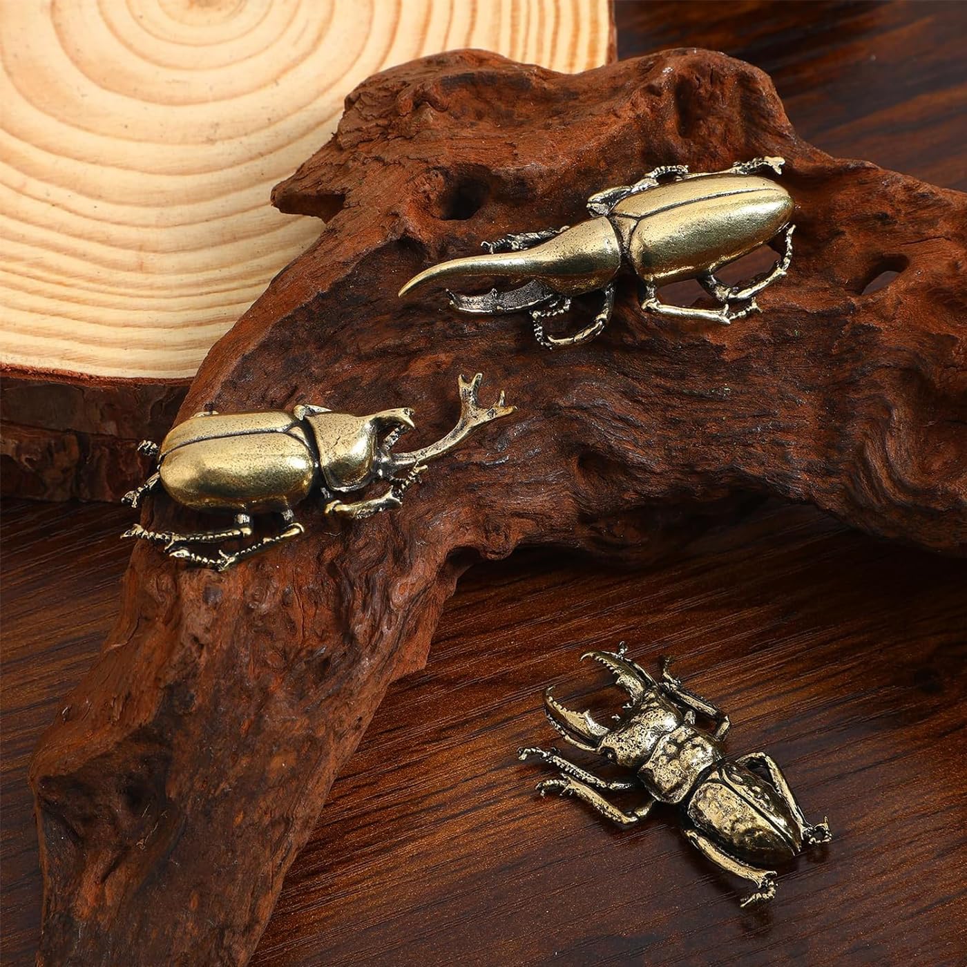 Amazon.com: MHYGKTXRA 3pcs Vintage Brass Gold Beetle Decorations